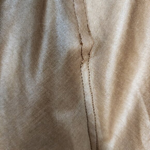 1980s Sateen Vintage Full Midi Skirt in Brown Made in USA Union Label - Picture 7 of 7